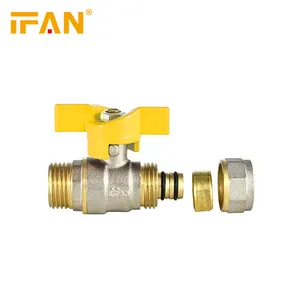 Male butterfly gas valve Brass 3/4 inch pressure control water brass ball valve price 1 inch pex ball valve