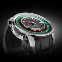 Montre mécanique automatique Lucky Harvey European Roulette pour homme, 43 mm, acier inoxydable, saphir, jeu de casino, ZLS303