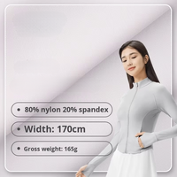 Tissu de sport ultra-extensible double face effet seconde peau, respirant et à séchage rapide, 80 % nylon 20 % élasthanne, pour vêtements de yoga et de gym