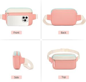 <span class=keywords><strong>Riñonera</strong></span> Personalizada para Niñas Adolescentes, Linda y Moderna, con Bloques de Color, Bolsa de Cintura, Bandolera, con Correa Ajustable para Viajes y Actividades al Aire Libre - Product Image 4