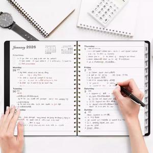Carnet spirale A4 grand format 2026 – Nouvelle édition élégante pour la planification, la gestion du temps, les enregistrements et les plans de travail - Product Image 3