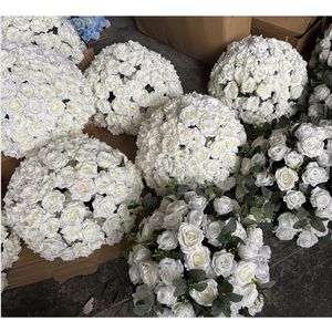 Customization Romantic Modern <b>Artificial</b> <b>Flower</b> Ball Table Centerpieces Silk White Rose Arrangement Wedding Decorations - Product Image 3