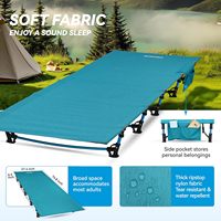 Lit pliant grand format TooWang en alliage d'aluminium et tissu Oxford - Réglable, facile à monter/démonter, 6 pieds 2 pouces, capacité 300 lb, design moderne