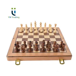 नई लकड़ी खेल सेट हस्तनिर्मित लकड़ी चौसर सेट शतरंज बॉक्स
