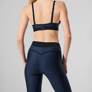 Ensemble <span class=keywords><strong>2</strong></span> pièces soutien-gorge de yoga en nylon respirant, confortable et réversible, couleur unie, coupe ajustée pour femme, idéal pour la gym, l'entraînement et le Pilates - Product Image 2