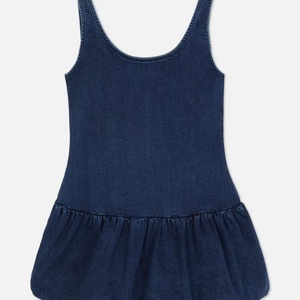 Vestidos de Algodón 100% Nuevos de Fábrica para Mujer, Vestido Midi con Volantes, Cuello Redondo Vintage, Cintura Alta, Estilo Casual - Product Image 5