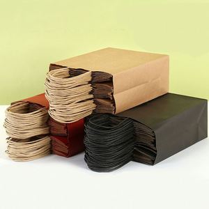 Bolsa de Papel Kraft Marrón Ecológica al por Mayor, Acepta Impresión Personalizada, Bolsa de Regalo, Bolsa para Llevar Comida Rápida de Supermercado, con Asa - Product Image 6