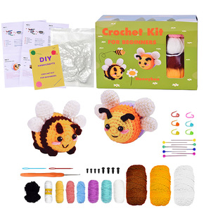 New Style <b>Beginners</b> <b>Crochet</b> <b>Kit</b> Kids DIY Yarn Animal Toy with Debutant Needle Hook Set for Learning Needlework - Product Image 1