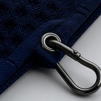 Serviette de golf en microfibre gaufrée avec logo personnalisé, imprimée double face, pour le sport et le nettoyage
