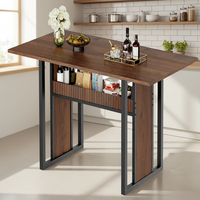 Table à manger moderne de 47,2 pouces pour 4 personnes, table de cuisine avec rangement, plateau en bois d'ingénierie, assemblage facile, noyer
