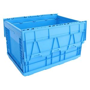<b>Plastic</b> folding <b>crates</b> with lids, made of PP material, for industrial, electronic, warehousing, and logistics storage and - Product Image 1