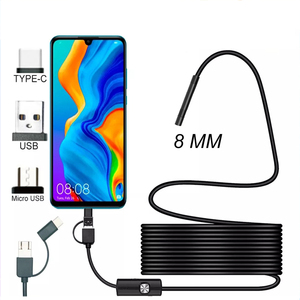 Penjualan Terlaris Kamera Inspeksi Dalam Ruangan 3-in-1 1280x720P Endoskop 8mm Mini Tahan Air Sensor CMOS Video H.264 Analog Jaringan 1 Tahun - Product Image 1