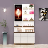 Rak Display kosmetik, lemari pajangan kosmetik multi-lapis, rak pajangan kosmetik kayu untuk toko ritel