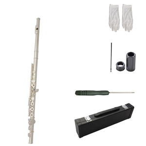 Flûte traversière française 16 clés à trous ouverts en Do, plaquée argent, instrument pour débutants, enseignement et examen pour adultes - Product Image 1