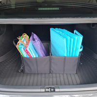 Organizador de Maletero de Gran Capacidad, Caja de Almacenamiento Plegable con Paneles de Soporte Resistentes, Organizador de Vehículo con Múltiples Compartimentos