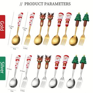 Juego de Cubiertos de Acero Inoxidable con Cuchara y Tenedor, Diseño Navideño, con Logotipo Personalizado, en Caja de Regalo - Product Image 2