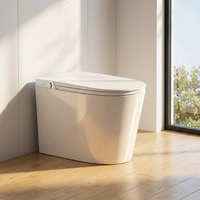 WC intelligent électrique avec fonction de lavage féminin intégrée, affichage numérique LED et chasse d'eau à siphon pour cuvette de toilettes