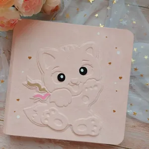 नई बच्चे को उपहार माता-पिता के लिए प्यारा गुलाबी बिल्ली कस्टम नर्सरी बच्चे फोटो एलबम 4x6 तस्वीरें बच्चे यादें किताबें