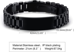 Bracciale da uomo elegante in acciaio inossidabile con cinturino <span class=keywords><strong>maschile</strong></span> personalizzato gioielli regalo per l'anniversario del papà padre fidanzato - Product Image 4