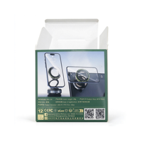 Support magnétique écologique pour téléphone de voiture en alliage d'aluminium, auto-érectile, avec emballage coloré (folie UV quatre couleurs)
