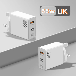 พอร์ตคู่ชนิด C A & C PD USB US EU UK ที่ชาร์จติดผนัง65W ชาร์จเร็วสำหรับ ipone/samsumg/<span class=keywords><strong>xiaomi</strong></span> - Product Image 2