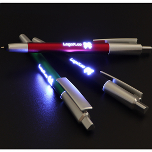 Presione la punta de la pluma giratoria luminosa colorida Led para tocar la pantalla El bolígrafo de luz Led multifunción puede ser un logotipo personalizado - Product Image 6