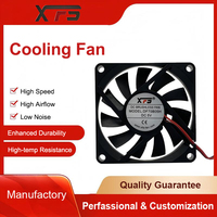 Ventilateur axial DC sans balais en plastique, haute vitesse, faible bruit, carré 7010, avec roulement à billes ou à manchon, OEM/ODM 5V/12V/24V