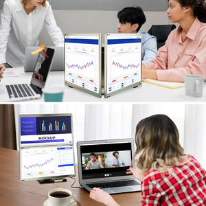 Moniteur triple portable de 15,6 pouces avec 1 câble USB, double écran <span class=keywords><strong>pour</strong></span> ordinateur portable, moniteur externe <span class=keywords><strong>pour</strong></span> ordinateur portable - Product Image 5