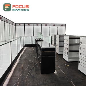 ตู้โชว์ร้านขายบุหรี่สมัยใหม่ ตู้ไม้กระจกพร้อมไฟ LED ตู้โชว์ยาสูบ - Product Image 5