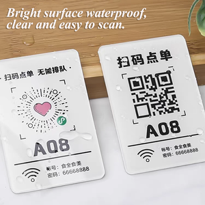 Etiqueta de mesa de código QR acrílico autoadhesivo impreso personalizado menú de señal de pantalla de <span class=keywords><strong>Paypal</strong></span> ecológico - Product Image 2