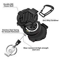 Logo personnalisé rétractable ID Badge Clip Bobine Fil d'acier Boucle d'alpinisme Rétractable Badge Reel Holders Metal Heavy Duty