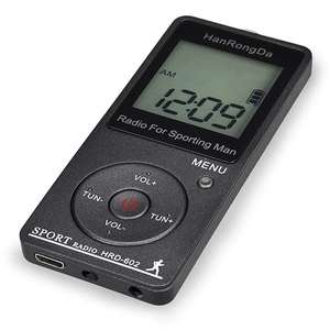 Mini Radio AM FM portátil, recargable, sintonización digital estéreo azul, con auriculares, reproductor MP3 para correr - Product Image 5