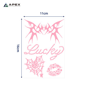 Autocollant de <span class=keywords><strong>tatouage</strong></span> temporaire DIY à paillettes style coréen Y2K, mélange 110x160mm, collection à appliquer au spray - Product Image 3