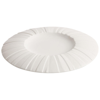 Assiette plate en porcelaine, style occidental, assiette à dîner, esthétique inspirée de l'origami, vaisselle d'hôtel, passe au micro-ondes, plat moderne