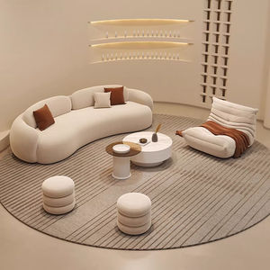 Canapé en arc de vent en crème italienne, combinaison moderne pour salon, salon de beauté, hôtel, club senior, réception, négociation - Product Image 1