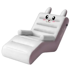 Inflatable Lazy Sofa Outdoor Flocking Lounge Sofa Chair With Armrest Home Living Room Lounger S Shaped Inflatable Sofa Chair