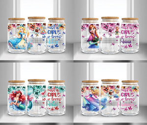 Enveloppes pour tasses en verre de haute qualité 16oz, en PET, avec décalcomanies UV DTF, motifs de dessins animés, lavables et imperméables pour mugs et tasses - Product Image 3