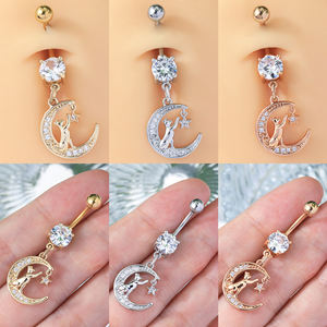 Toposh tendance 316l chirurgical en acier inoxydable corps sexe cristal nombril <span class=keywords><strong>banane</strong></span> élégant nombril anneau piercing bijoux - Product Image 2