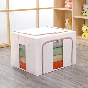 Huadani <b>Storage</b> <b>Box</b> Large <b>Folding</b> Clothes Organizer Rectangle Pink Blue Rose Pink Solid Color Wardrobe Dormitory Use - Product Image 1