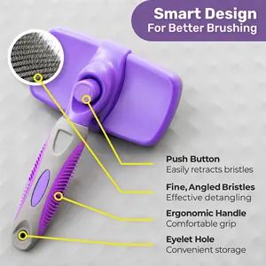 BEST Selling Self-Cleaning Slicker Brush Pets OEM/ODM Stainless Steel Plastic A Mazon's Favourite Pet Grooming Product