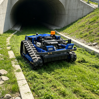 Tondeuse à gazon télécommandée sur chenilles, à essence, pour pentes, coupe-herbe pour terrains en pente, débroussailleuse forestière et pour vergers