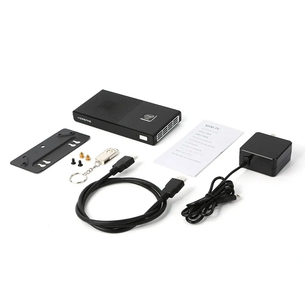 MOREFINE M6 Mini PC de mesa de alta qualidade com display duplo 12V 3a para negócios domésticos menor