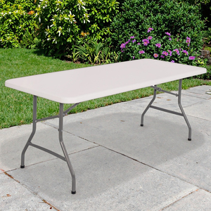Ngoài Trời Đồ Nội Thất Sân Vườn HDPE Trắng Top Tự Chọn 6ft Nhựa Gấp Bàn Ăn - Product Image 6