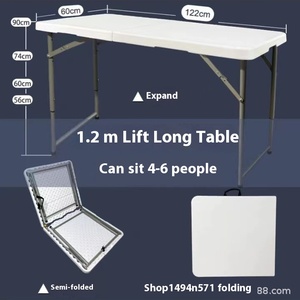1.2m hiện đại ngoài trời gấp bảng nhựa có thể gập lại hộ gia đình bàn ăn cho chợ đêm dài gian hàng bàn cho cắm trại - Product Image 3