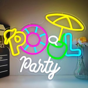 Letreros LED de Neón para Fiestas en la Piscina, Regulables, Alimentados por USB, Luz Ambiental, Decoración para Escaparates, Luz Indicadora de Calle, Personalizables - Product Image 6