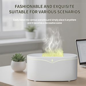 Hot Sale Simulation Flame Humidifier Aromatherapy Machine Usb Ultrasonic <b>Essential</b> <b>Oil</b> Aroma Fire Flame <b>Diffuser</b> - Product Image 2