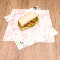 Papier ciré réutilisable anti-graisse avec logo personnalisé pour restaurants, sandwichs, hamburgers, emballage alimentaire