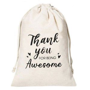 Sac en toile de coton blanc personnalisé avec logo, cordon de serrage, pour thé, petit format, en coton uni - Product Image 2