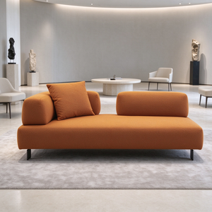 Canapé modulaire moderne à accoudoirs en blocs, profil bas, assise profonde, coussins de dossier capitonnés, pour salon, appartement, villa - Product Image 2