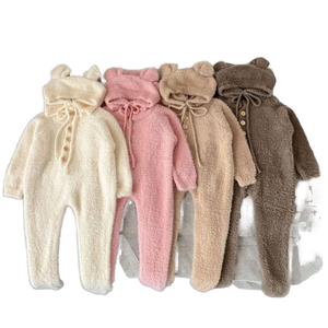 Ins Baby mono <span class=keywords><strong>100</strong></span> días de invierno Bebé Ropa de piel lindo oso bolsa pie mameluco fuera - Product Image 1